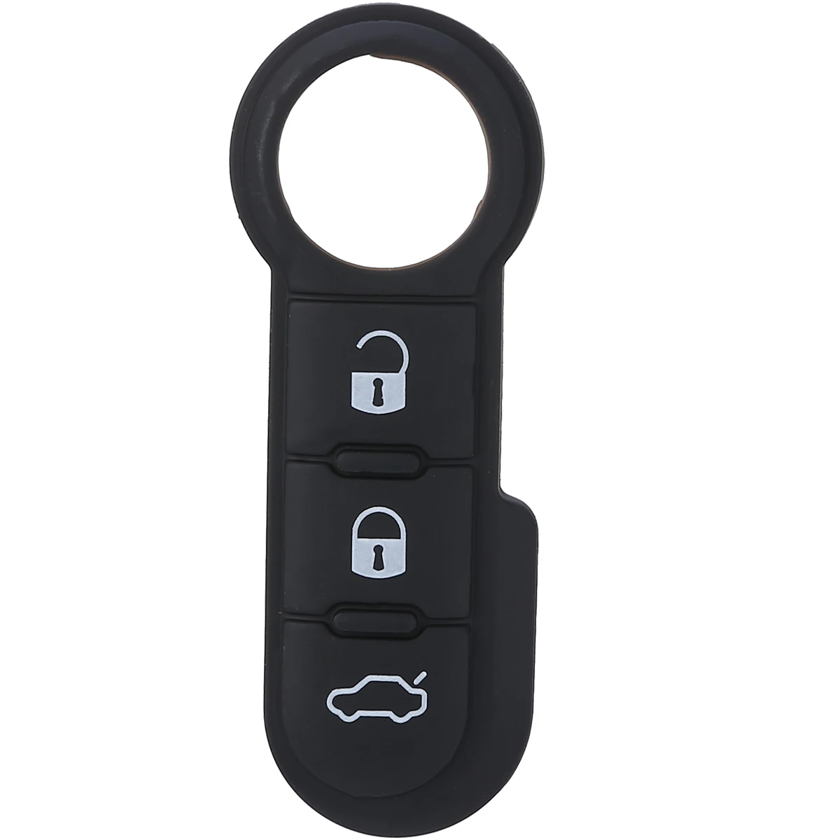 1PC Car Key Rubber Pad Lock/Unlock/Trunk 3 Buttons Case For Fiat 500 Panda Abarth Punto Remote Control Key Fob Cover