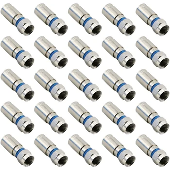 

Compression RG6 F Connector Coax Coaxial Adapter Plug for Satellite & Cable TV (25 Pack)