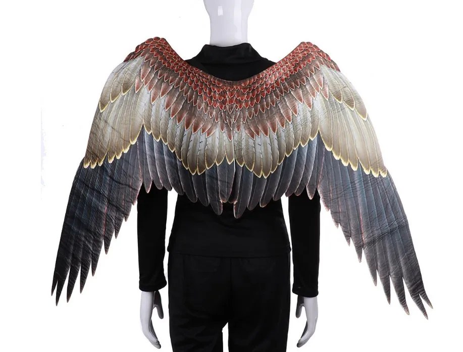 Хэллоуин 3D Ангел Марди Гра тема вечерние Косплей крылья для детей взрослых большие черные крылья дьявол костюм фотобудка реквизит - Цвет: Eagle