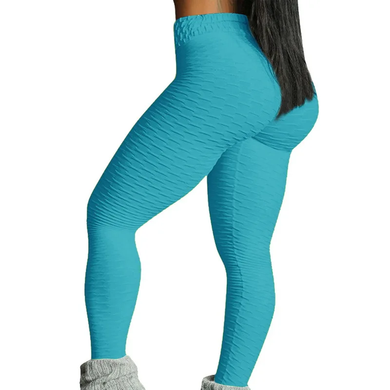 Сексуальные тонкие женские леггинсы для фитнеса пуш-ап спортивная одежда Высокая талия Mujer тренировочные Леггинсы длинные штаны бренд - Цвет: blue