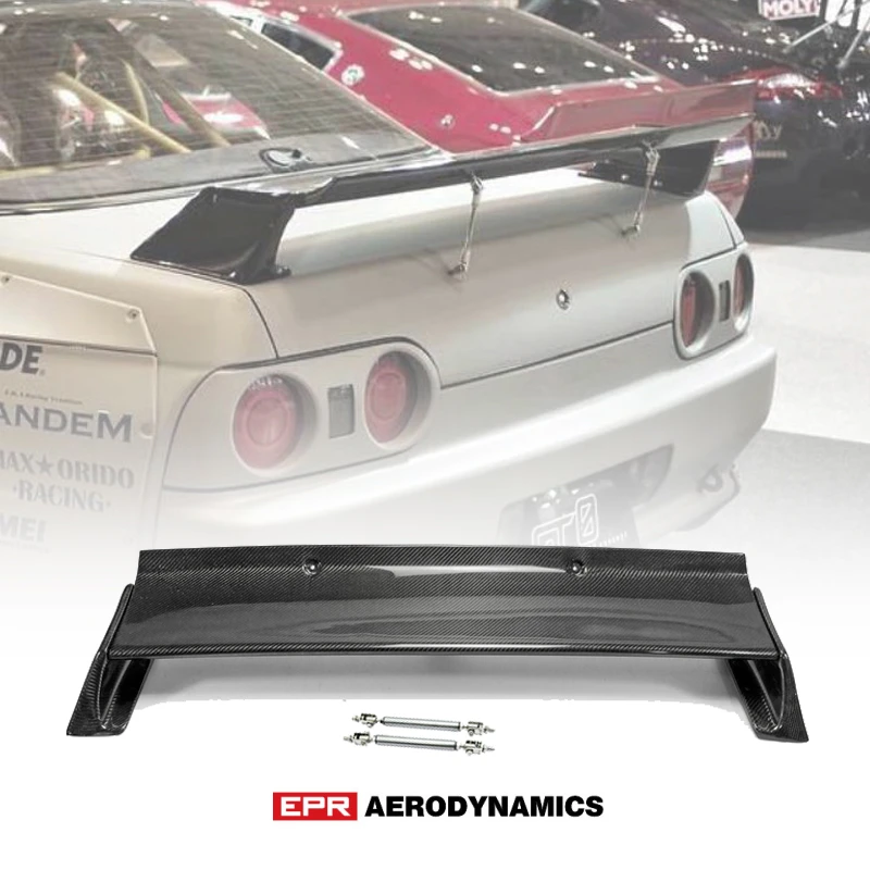 For Nissan R32 Skyline Gtr Rb Style Carbon Fiber Rear Spoiler Wing Exterior Body Kit Car Accessories Include Support Rod Body Kits Aliexpress
