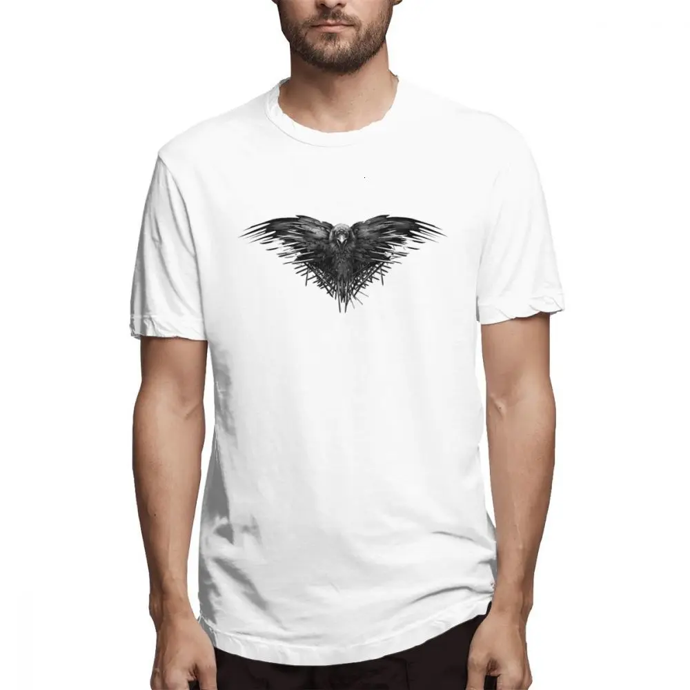 Men T-Shirts Summer Men's Short Sleeve Casual Cotton Game Of Thrones Three Eyed Raven printing t shirt men tee shirt Fun 5XL
