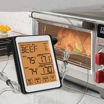 

Electronic Barbecue Food Thermometer CH-212 Dual Probe Color Screen Intelligent Alarm Meat Thermometer