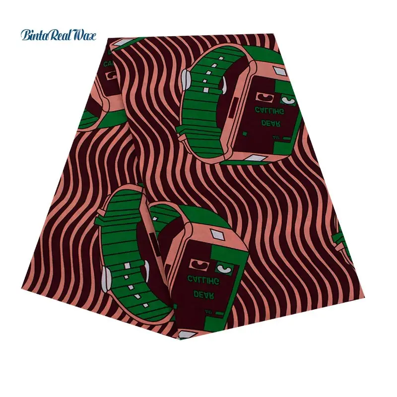 Африканская новая Анкара восковая Хлопковая Ткань 6 ярдов ткань для африканской одежды настоящая голландская восковая ткань высокого качества 24FS1359