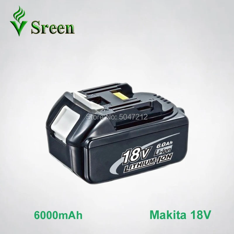 

18V 6000mAh BL1860 Replacement for Makita BL1850 BL1830 BL1840 BL1815 LXT400 Power Tool Rechargeable Li-ion Battery With LED