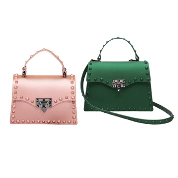 

2x New Women Messenger Bags Luxury Handbags Women Bags Designer Jelly Bag Fashion Shoulder Bag S Green & Rose Gold