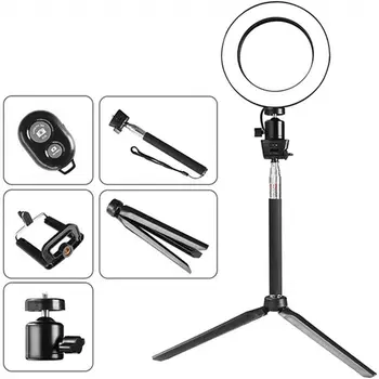 

3 In 1 LED Ring Fill Light with Bluetooth Controller Tripod Selfie Stick for Makeup YouTube Video Live Photography Light Stand