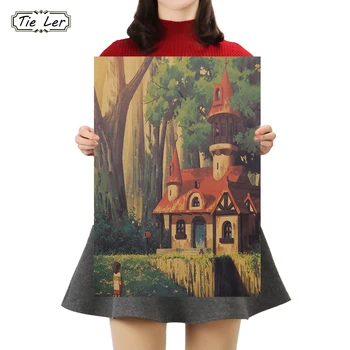 

TIE LER Vintage Cartoon Poster Famous Anime Movie Bar Kids Room Home Decor Kraft Paper Painting 50.5X35cm