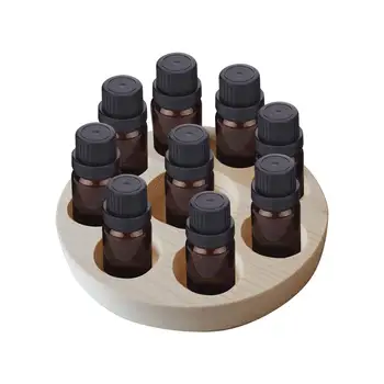 

Natural Wood Essential Oil Display Stands Holder Rack Storage Organizer for 9 Slots 5-30ml Bottles Perfume Storage Tray