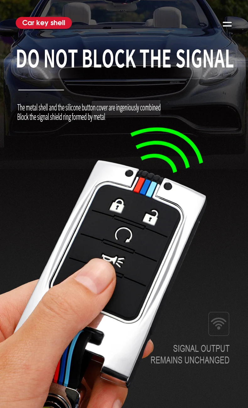 Custodia per chiave auto in lega di zinco per Cadillac CTS ATS XTS SLS SRX XLS DTS STS Seville Escalade 3/4/5Button Chevrolet C7 Corvette 13 Custodia per chiave auto in lega di zinco per Cadillac CTS ATS XTS SLS SRX XLS DTS STS Seville Escalade 3/4/5Button Chevrolet C7 Corvette - Hf8c5045c2a5e458da3436eba16225685q