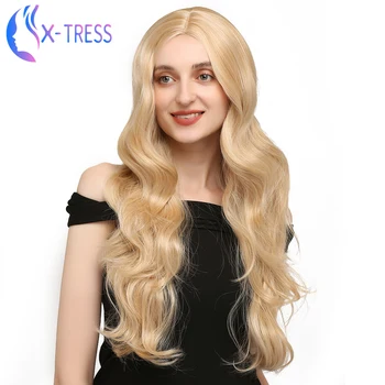 

Blonde Colored Synthetic Wigs Romantic Curly X-TRESS Colored Wig Heat Resistant Long Wig Party Daily Cosplay Wigs for Women
