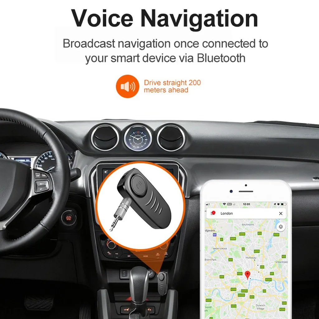 Автомобильный Bluetooth аудио приемник портативный Bluetooth 5,0 беспроводной 3,5 мм разъем громкой связи AUX автомобильный Bluetooth приемник