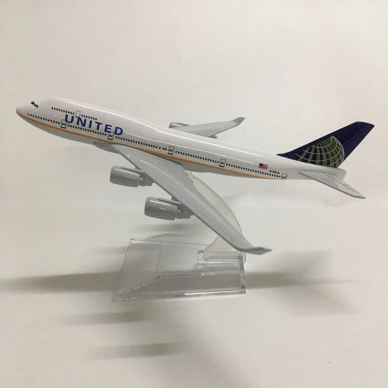 Детские игрушки 16 см сплав металла американская авиакомпания United Airlines Боинг 747 B747