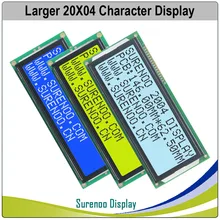 Tela lcm de módulo lcd de personagem grande, 204 20x4 2004, azul, amarelo, verde com luz de fundo led