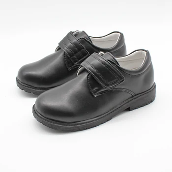 

Kids Boys Girls Touch Strap Lace Up Sports School Black Children Trainers Shoes PU Leather Dance Children Teens Uniform Shoe