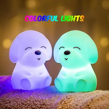 

Cute Dog USB Rechargeable Bluetooth Pat Remote Control Night Light Bedside Lamp Children's room baby infant feeding pat light