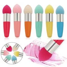 Горячая 1 шт. скошенная губка основа блендер ручка слоеного Гладкий укрыватель кисти макияж Косметические Инструменты 6 цветов