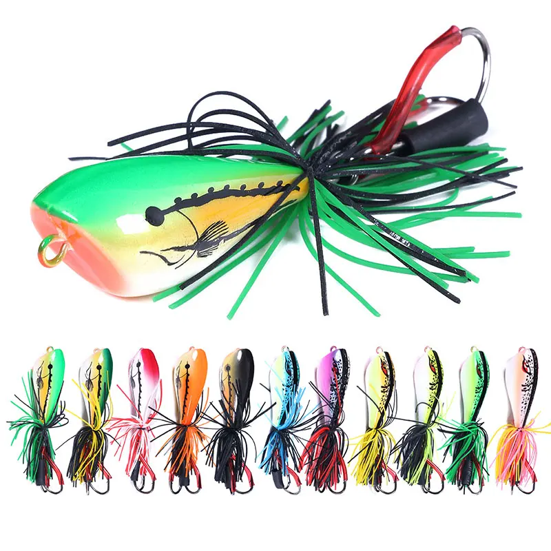 1PCS Frog Lure 90mm Hard Bass Bait Snakehead Lure Topwater Popper Frog  Fishing Lures Fishing Tackle