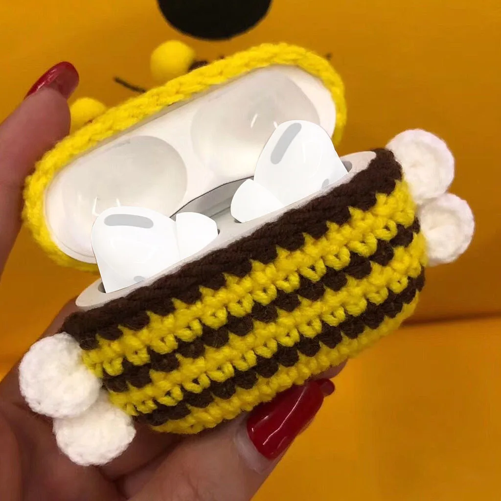 For AirPods Pro 2019 Case Knitted Lovely plush Anti-lost Protective Skin Cover For Air-Pods 3 Airpods Accessories 2019 1104#C