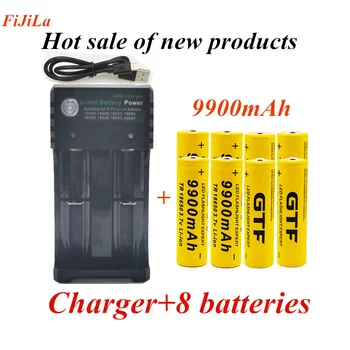 

18650 battery 3.7V 9900mAh rechargeable liion battery with charger for Led flashlight batery litio battery+1pcs Charger