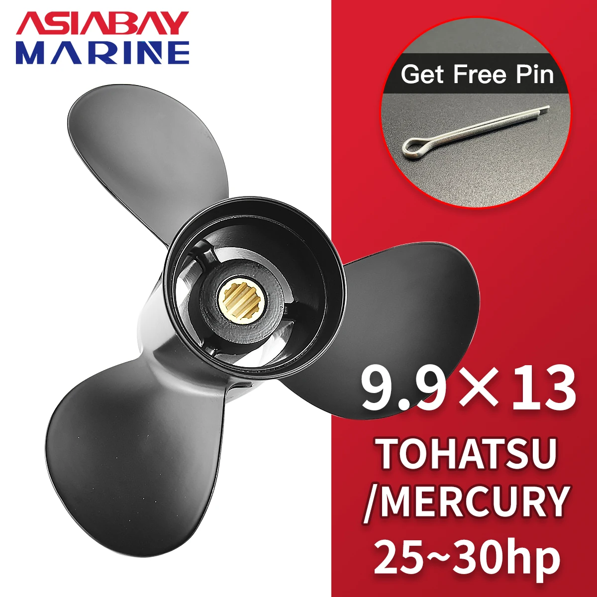 マーキュリー9.9～25馬力用・10スプライン10-3/8ｘ13 マーキュリー9.9〜25馬力用・10スプライン/アタッチメント