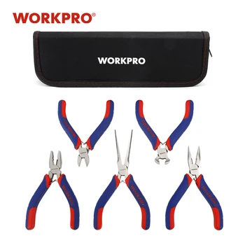 

WORKPRO 5PCS Mini Pliers Jewellery Pliers Diagnoal Pliers Cutter DIY Plier Set
