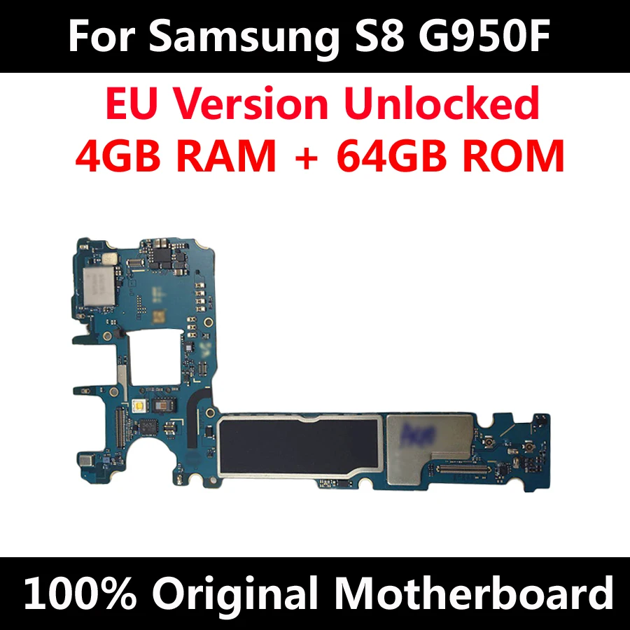 Оригинальная материнская плата для Samsung Galaxy S8 G950F 64 Гб разблокирована с чипами IMEI