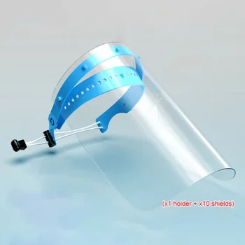 

10pcs Face Shield Frame Cover PET Protective Visor Transparent Safety Isolation Face Shield Full Face Cover Protective Film