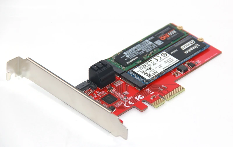 M2 SATA Raid контроллер карты PCI Express X4 на 2 порта SATA 3,0 6 Гбит/с+ 2 порта M.2 NGFF SSD B Ключ Поддержка RAID0 RAID1 AHCI режим