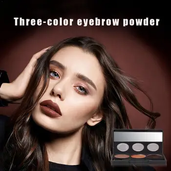 

Three-Color Eyebrow Powder Palette Fashion Cosmetic Enhancer Brush Eye Box With Mirror Makeup Lasting Waterproof Brand Long