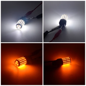 

2PCS 1157 P21/5W BAY15D LED 1157 3157 7443 168smd Bulbs Auto Tail Brake Light Car DRL Driving Lamp Turn Signals Bulb White