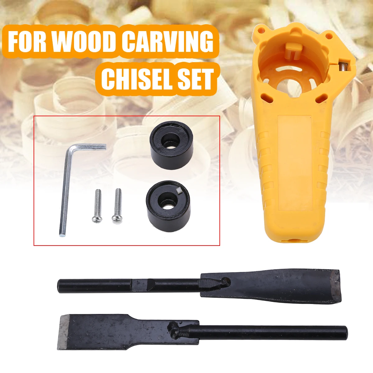 

Quality Electric Wood Carving Chisel Set Woodworking Chisel Carpentry Fit 8-10mm Motor Shafts Angle Grinders DIY Power Tool Part