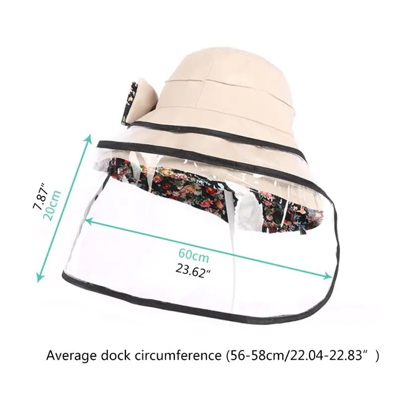 ladies bucket hat splash Dustproof Fisherman Cap with Removable Transparent Protector Bucket Hat Windproof Protective Cover pink fur bucket hat