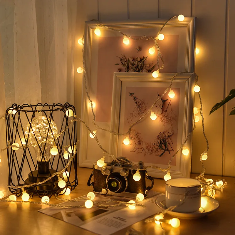 Guirlande lumineuse boule à LED, petite lanterne décorative pour