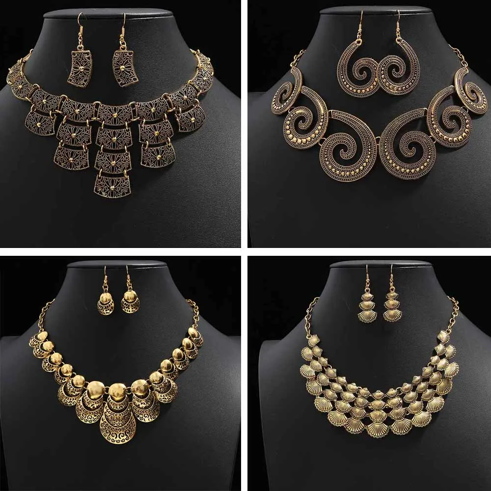 Модные африканские золотые серебряные цвета африканские Ювелирные наборы для женщин свадебный костюм Ювелирные наборы ожерелье серьги аксессуары