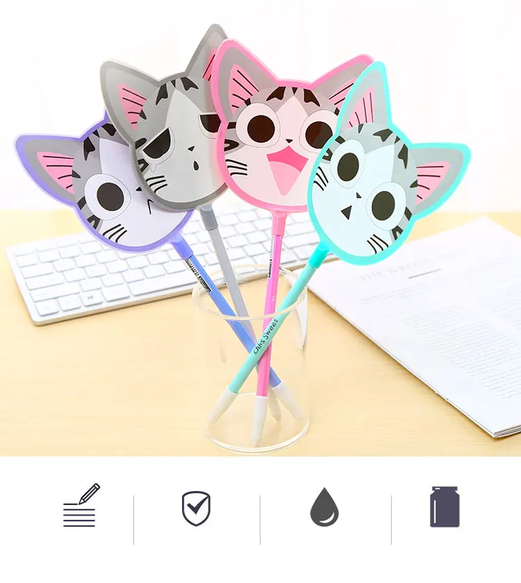 12cps Kawaii аниме кошка гелевая ручка Kawai милые офисные школьные принадлежности аксессуары мультфильм стационарная вещь Рождество девушка халява Bts