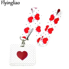 

Pink Heart Key lanyard Car KeyChain ID Card Pass Gym Mobile Phone Badge Kids Key Ring Holder Jewelry Decorations
