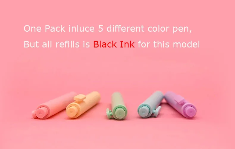 Xiaomi mi KACO ручка 5 шт./упак. KACO чистый Пластик гелевые ручки, mi ручка с цветными чернилами для школы/офиса/работника