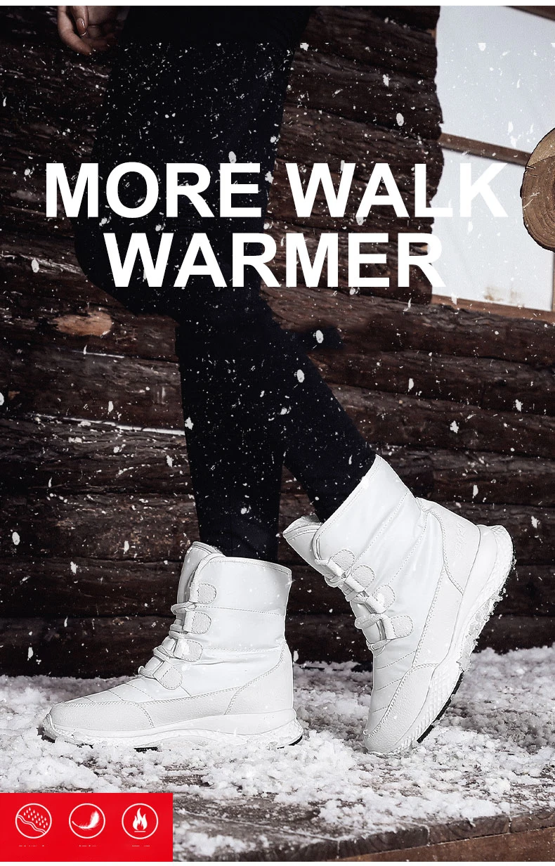 Водонепроницаемые походные сапоги женские толстые теплые зимние сапоги Зимняя Уличная обувь на шнуровке Нескользящие лыжные сапоги женские кроссовки, большие размеры