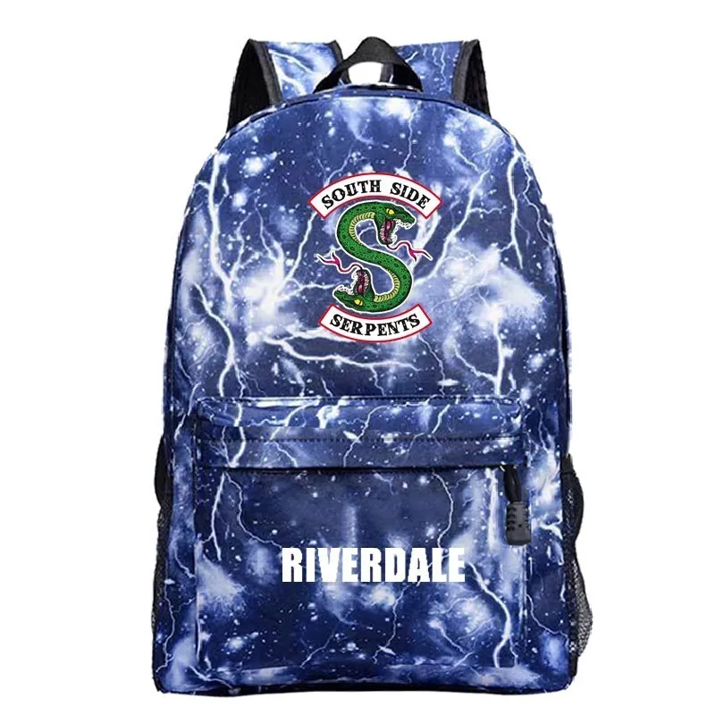 Холщовая Сумка для книг путешествий Riverdale 2 Style Fashion Anime South Side Serpents женский рюкзак