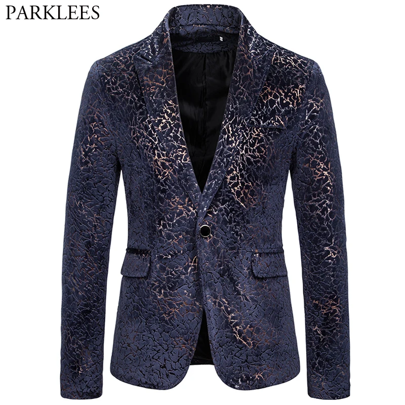 Пикантный Мужской Блейзер со змеиным узором темно-синий мужской костюм куртка