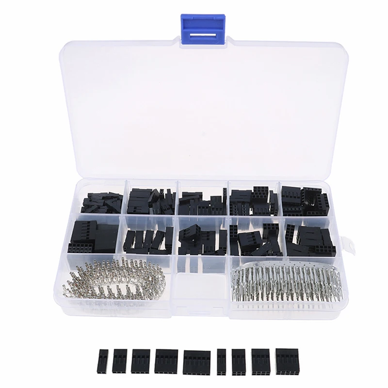 

610Pcs/set Dupont Connector 2.54mm Dupont Cable Jumper Wire Pin Header Housing Kit Male Crimp Pins+Female Pin Terminal Conn