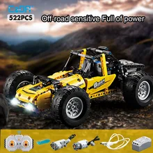 Hipac Technic 522 Uds. Bloques de construcción RC coche de escalada Buggy Rock bloques de construcción fuera del coche de competición en carretera juguetes para niños(China)