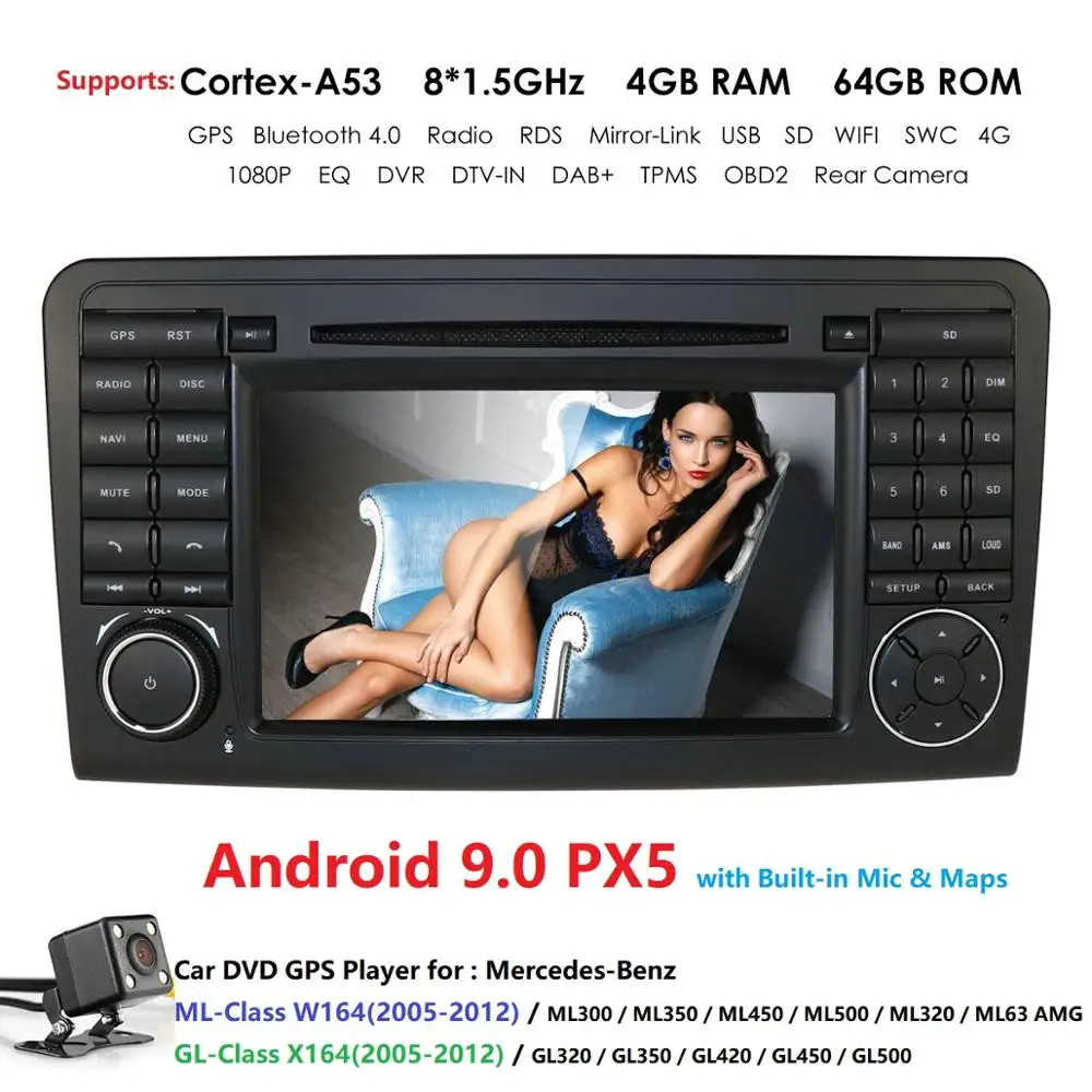 Автомобильный gps для Mercedes-Benz ML-Class W164(2005-2012) ML300/350/450/500/320/63 AMG gl-класс X164(2005-2012) GL320/350/420/450/500