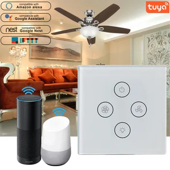 

Smart Timing Touch Fan Light Switch Smart Google Home Alexa Voice Control Tuya Smart WiFi Remote Control Ceiling Fans Switch