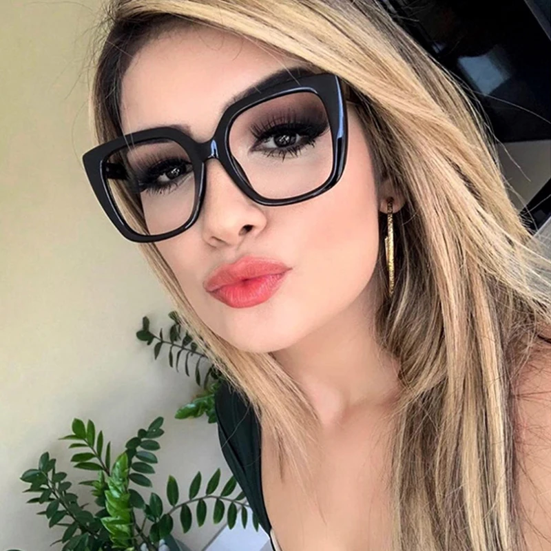 

Fashion Oversized Square Glasses Frame Women 2019 Ins Popular Non-optical Eyeglass Frame Ladies UV400 Lens Big Goggles RX232
