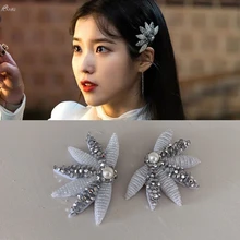 AOMU 1 шт., корейские винтажные хрустальные имитирующие жемчужные заколки для волос, модные цветочные формы, заколки для волос, аксессуары для волос для женщин и девушек