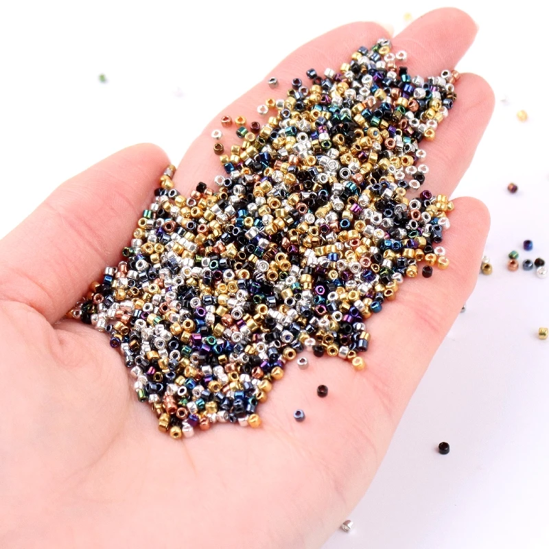 

Wholesale 2mm Mixed Colors Metalic Delica Glass Seedbeads High Quality Uniform Spacer Beads For DIY Sewing Embroidery Accessory