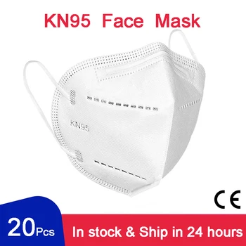 

20 Pcs KN95 Mascarillas Face Mask 95% PM2.5 FFP2 CE 5 Layers Filter Breathable Protective Health Mouth Mask For Face Mascarilla