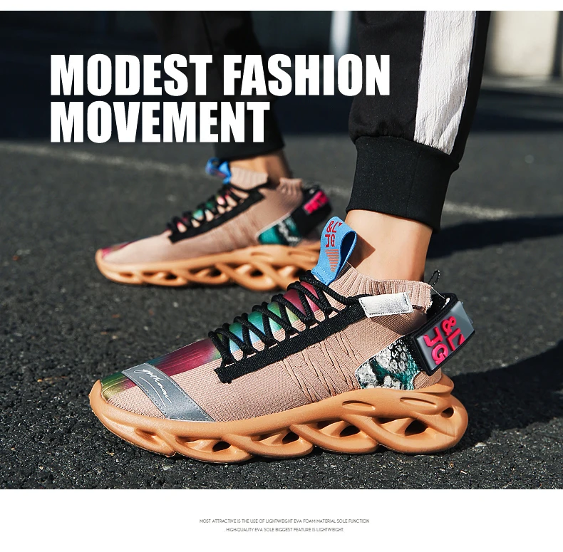 New Men Running Shoes Trend Couple Sneakers Lightweight Comfortable Cushioning Sport Shoes High Elastic Non-slip Wear Shoes35-46